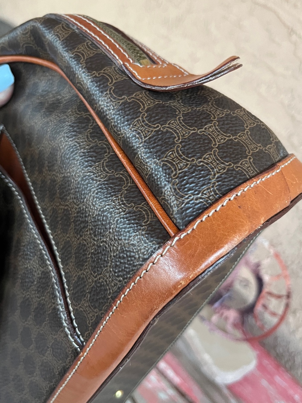 Auth Celine Macadam Leather Brown Hand Bag excellent condition. - Picture 6 of 14